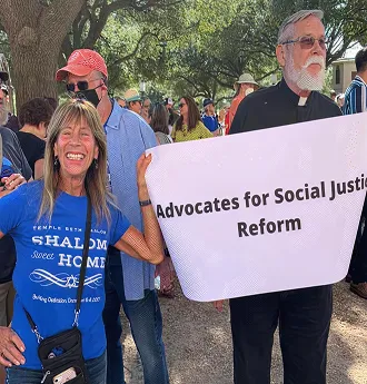 Advocates for Social Justice Reform team members at a protest
